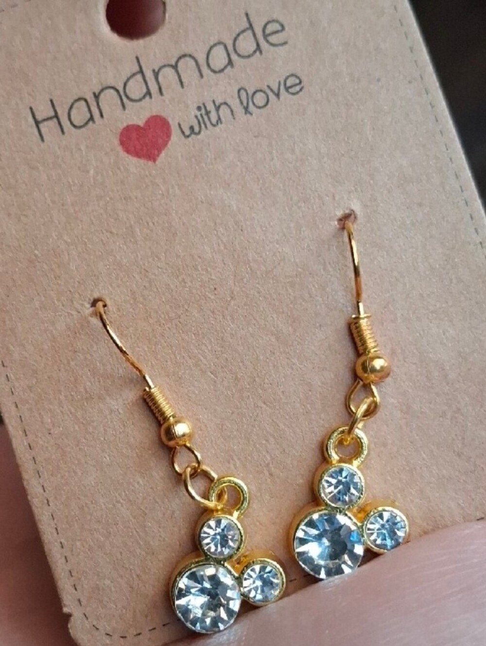 $8 Each Or Bundle 5/$20 Handmade Gold-Tone Mickey Mouse Inspired Drop Earrings